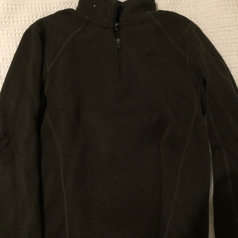 Eddie Bauer Hunter Green Quarter Zip Sweater